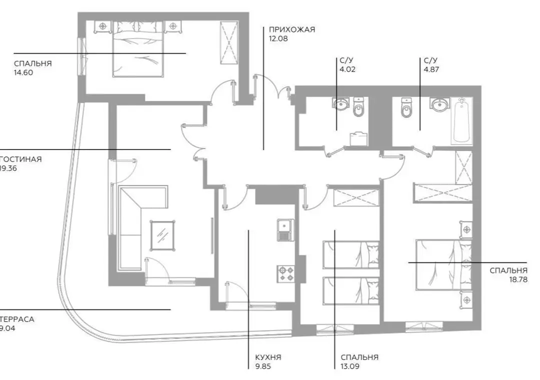 4-xonali kvartira, 193 m², Mirobod — sotiladi · ID:S1025 - Cover Photo